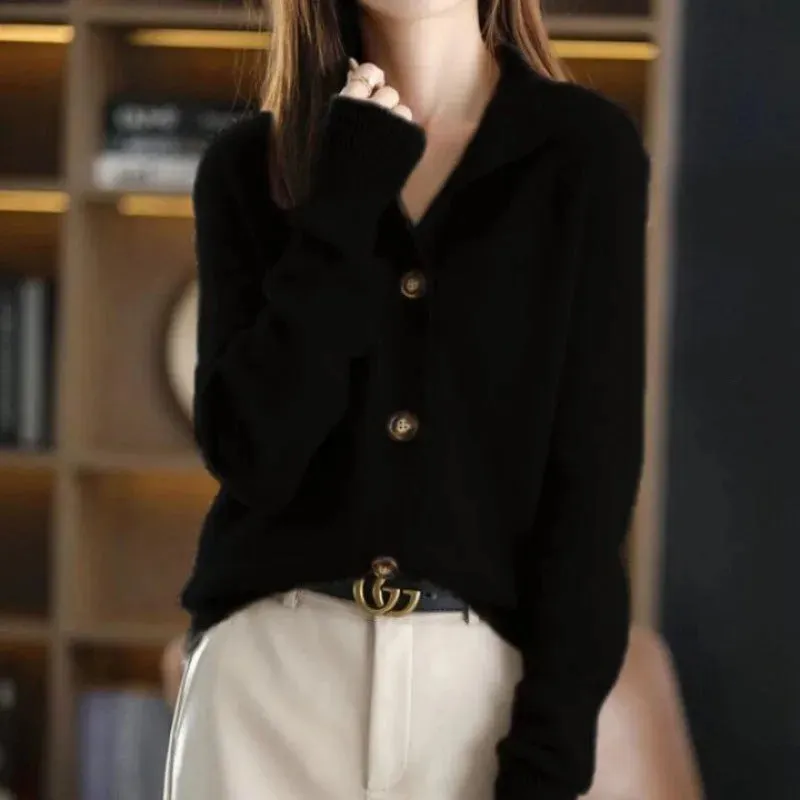 Short Coat Women's Sweater Retro Stand Collar Knitted