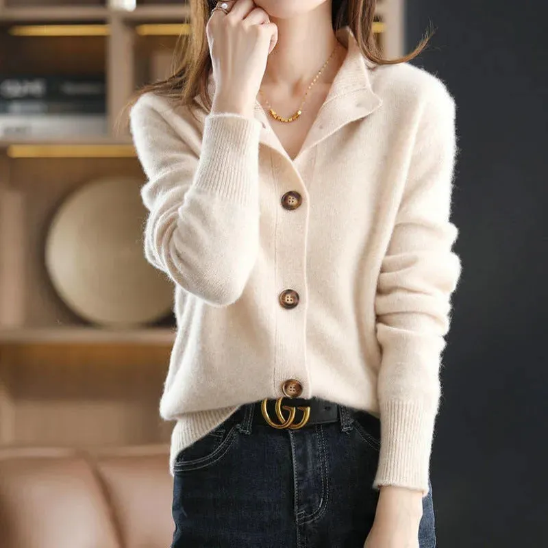 Short Coat Women's Sweater Retro Stand Collar Knitted