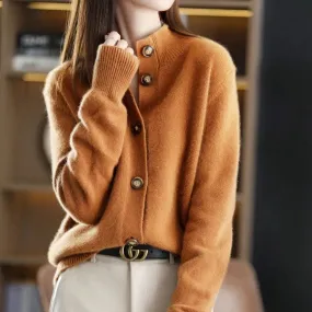 Short Coat Women's Sweater Retro Stand Collar Knitted
