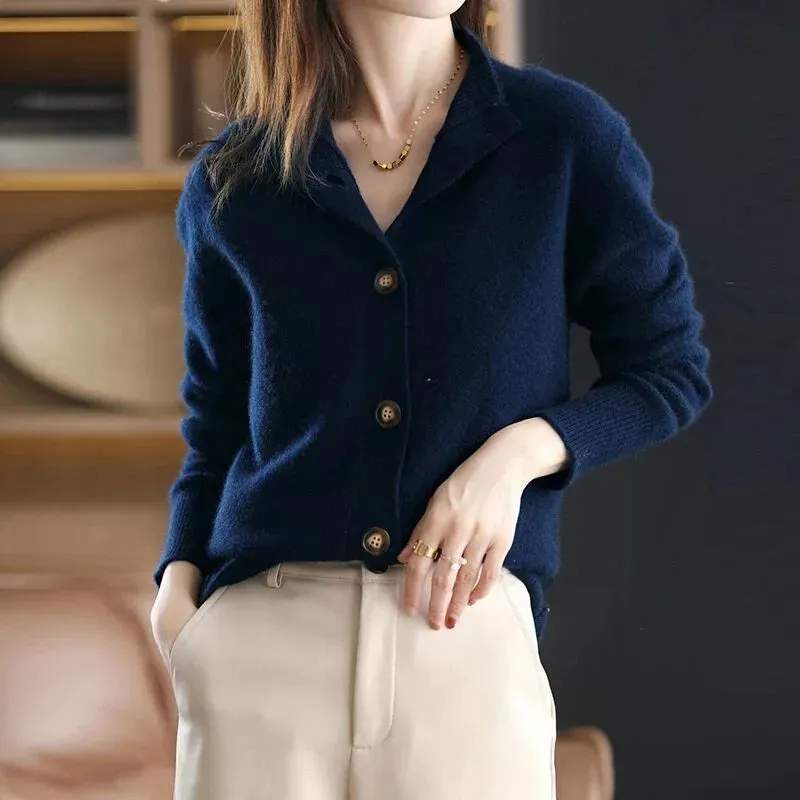Short Coat Women's Sweater Retro Stand Collar Knitted