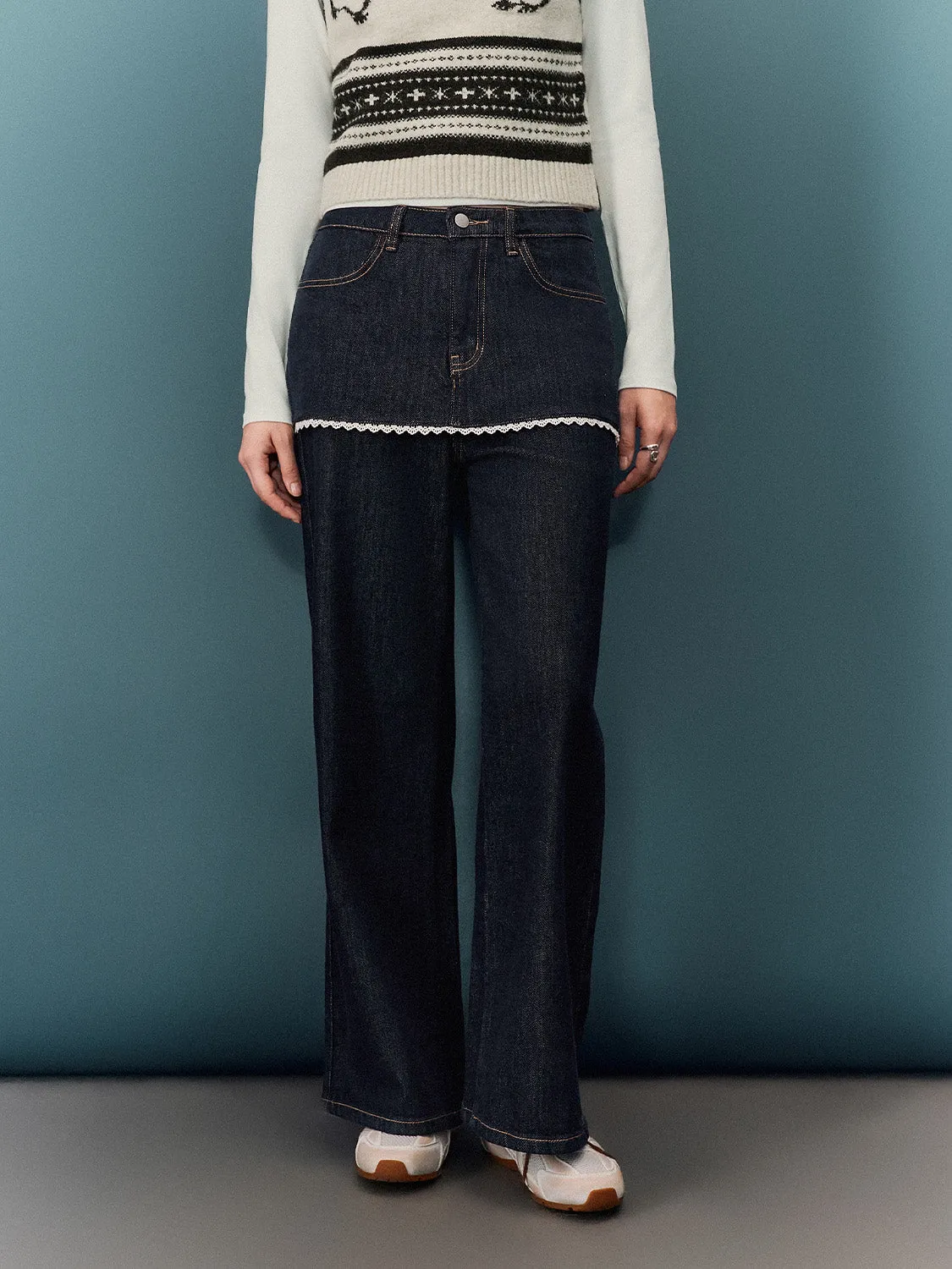 Skirt Layered Jeans