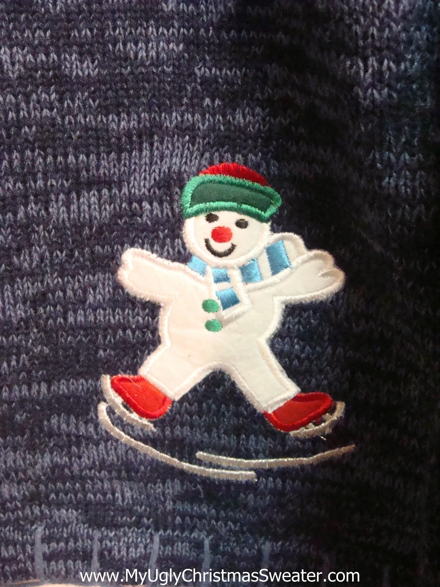 Sledding and Skating Snowmen Ugly Xmas Sweater