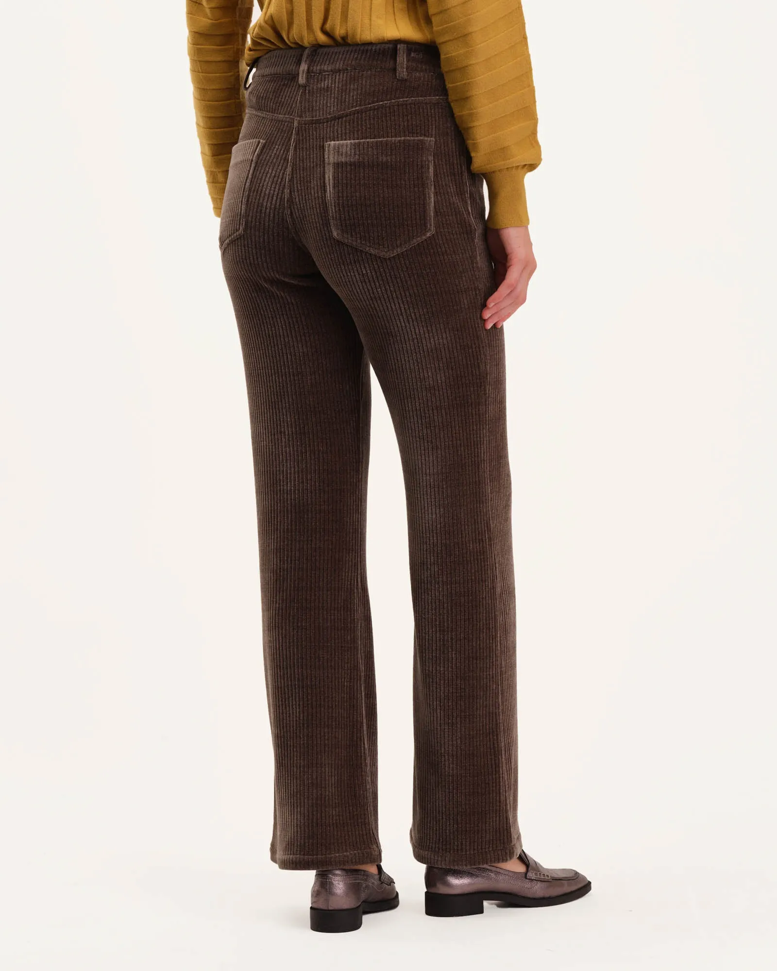 Slim Fit Fly Front Flared Pant
