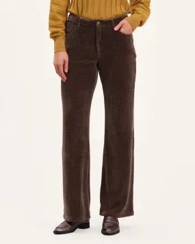 Slim Fit Fly Front Flared Pant