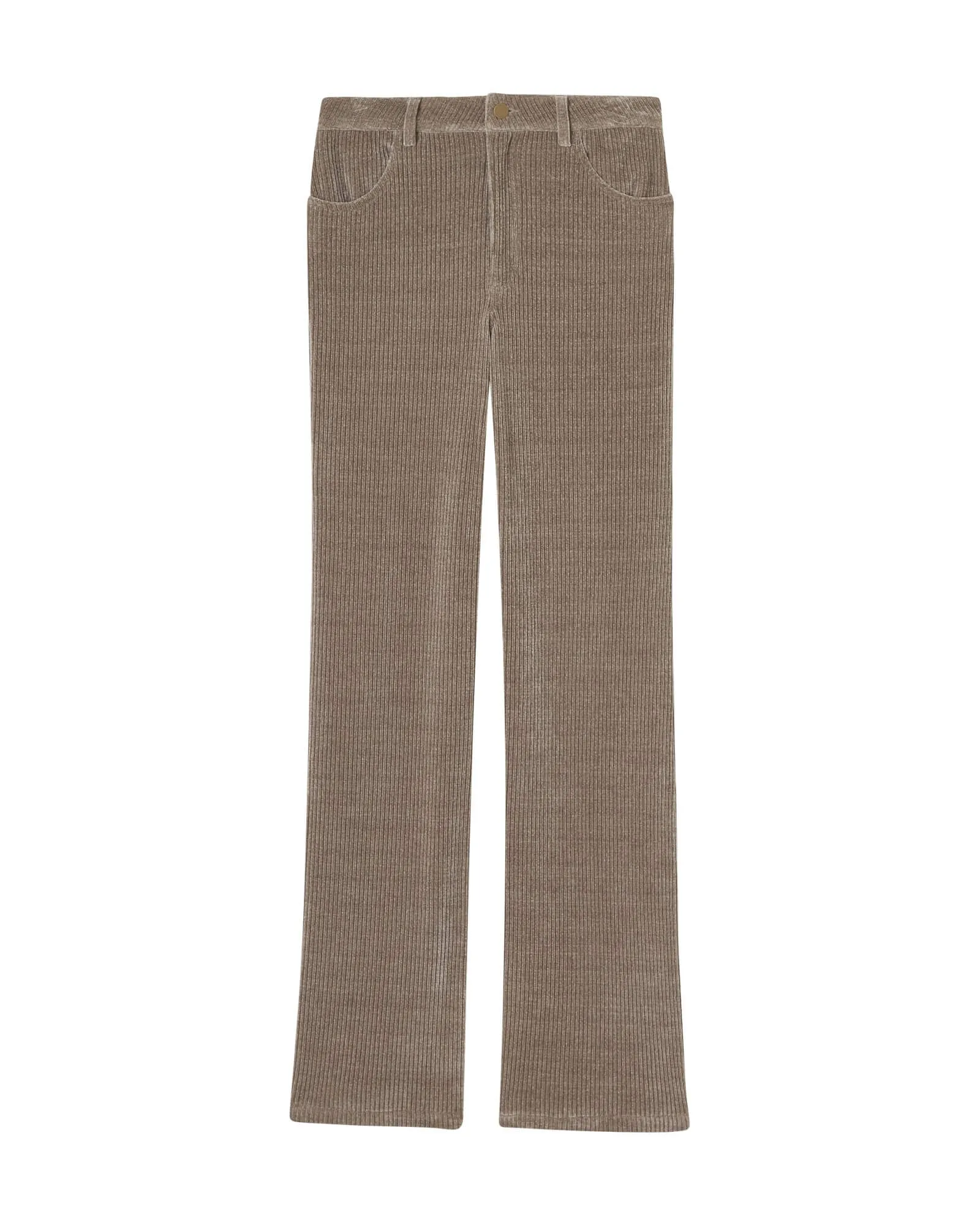 Slim Fit Fly Front Flared Pant