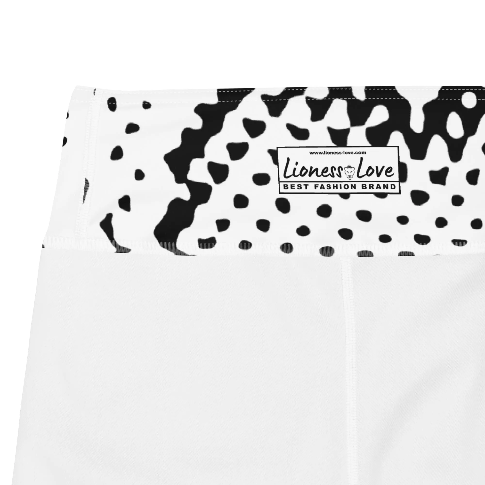 Snake Print Black Cuff Yoga Leggings, lioness-love