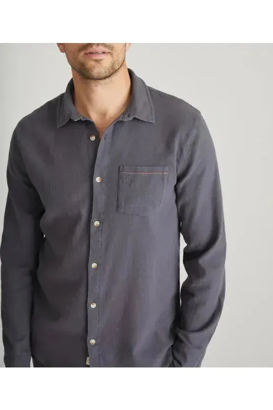 Stretch Selvage Long Sleeve Shirt - India Ink