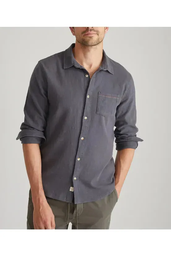 Stretch Selvage Long Sleeve Shirt - India Ink