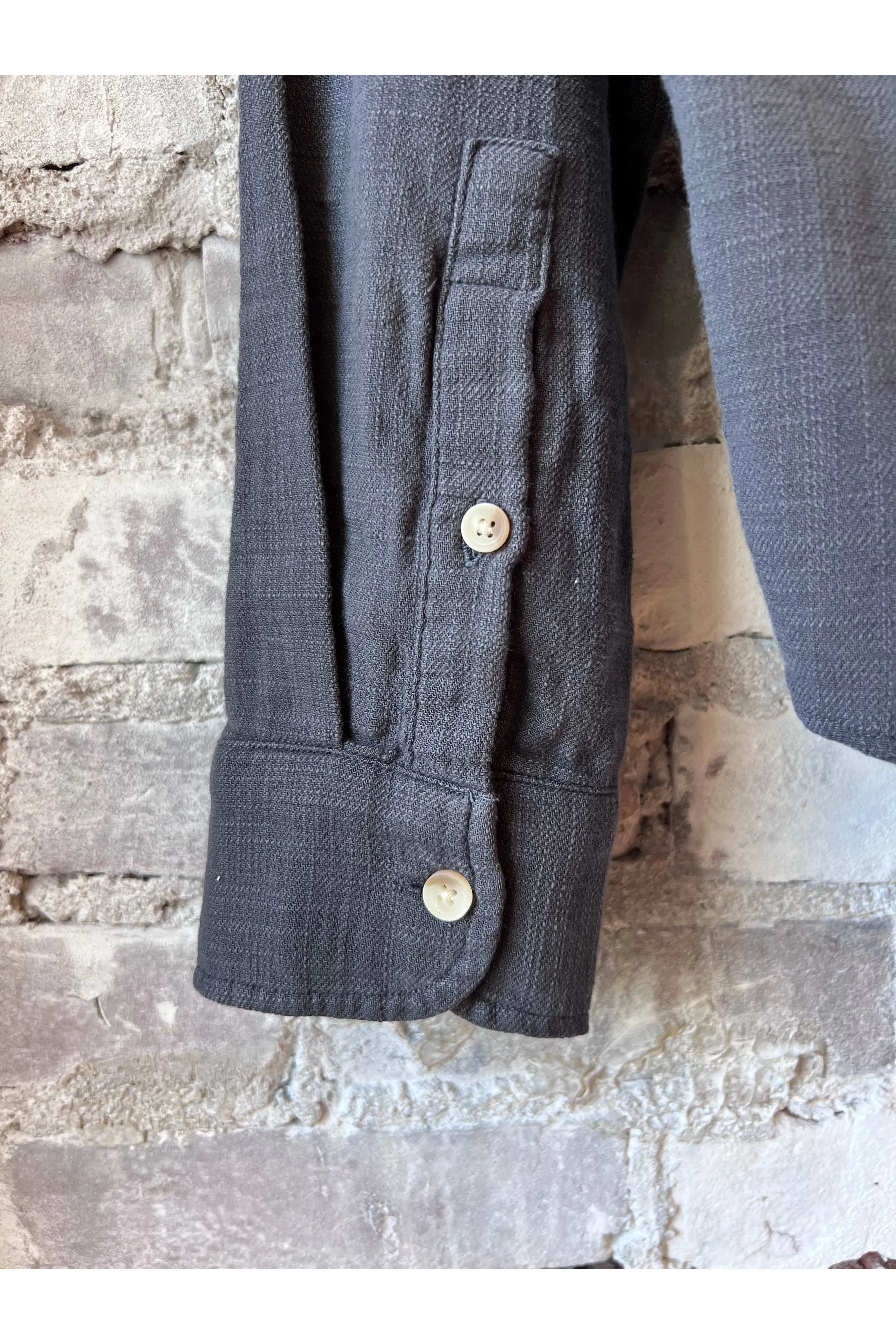 Stretch Selvage Long Sleeve Shirt - India Ink