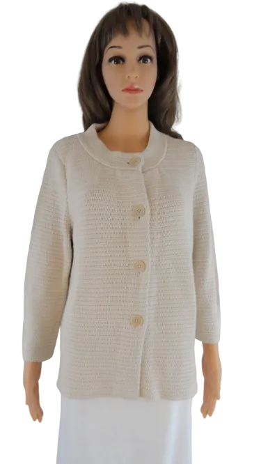Talbots Sweater Tan Crop Jacket Size L SKU 000058