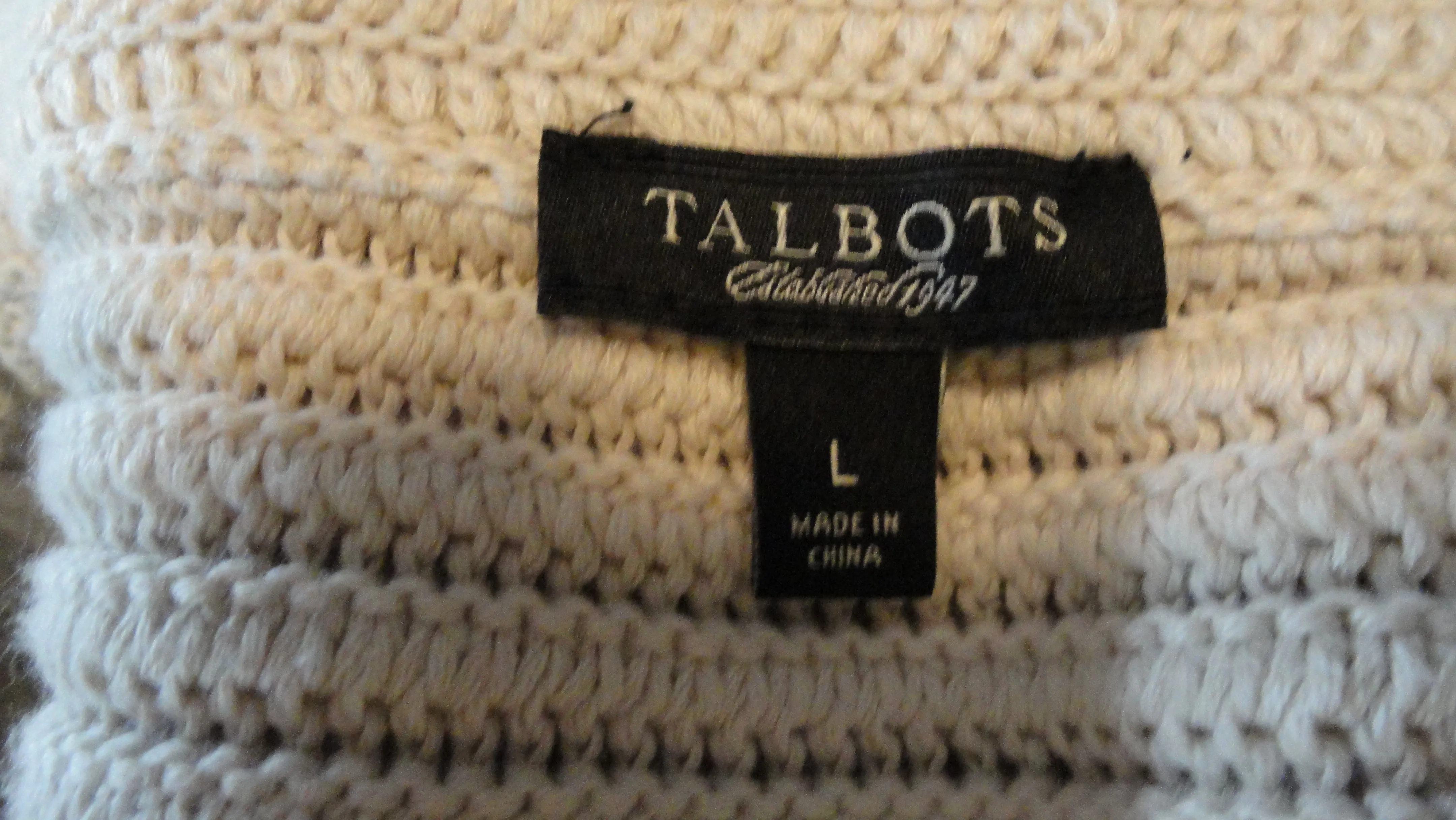 Talbots Sweater Tan Crop Jacket Size L SKU 000058