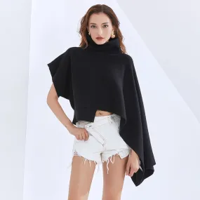 Turtleneck Batwing Short Sleeve Sweater