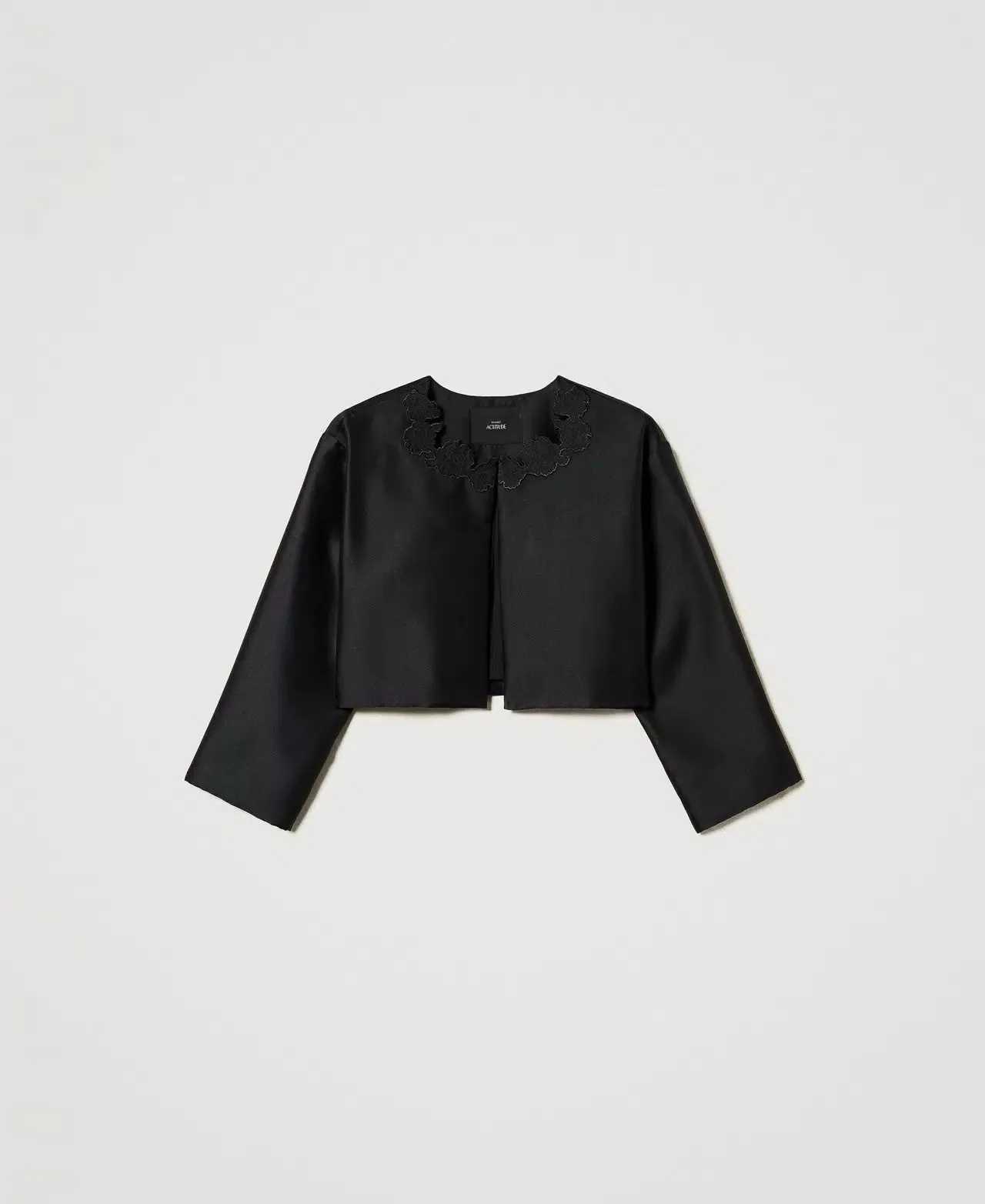TWILL JACKET WITH BRODERIE ANGLAISE BY TWIN SET SPRING 25