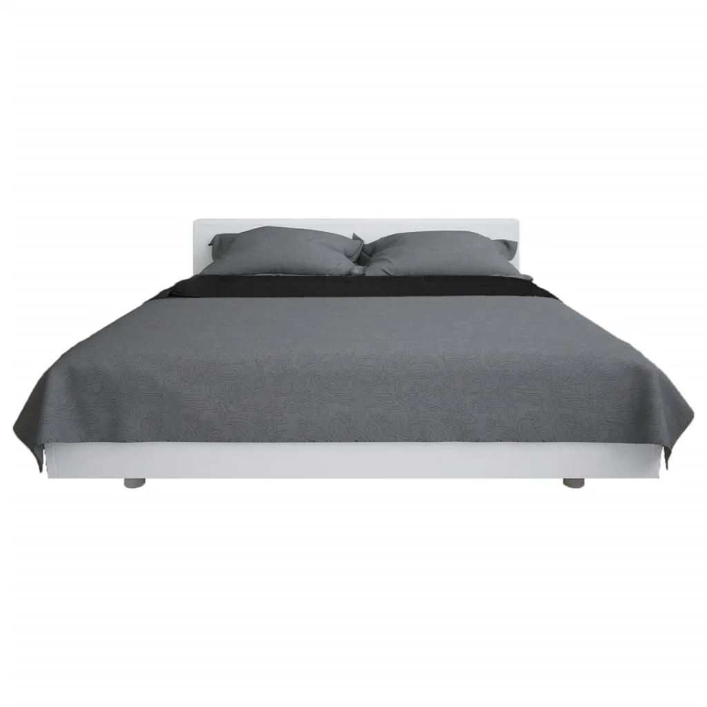 vidaXL Double-sided Quilted Bedspread 220x240 cm Grey and Black