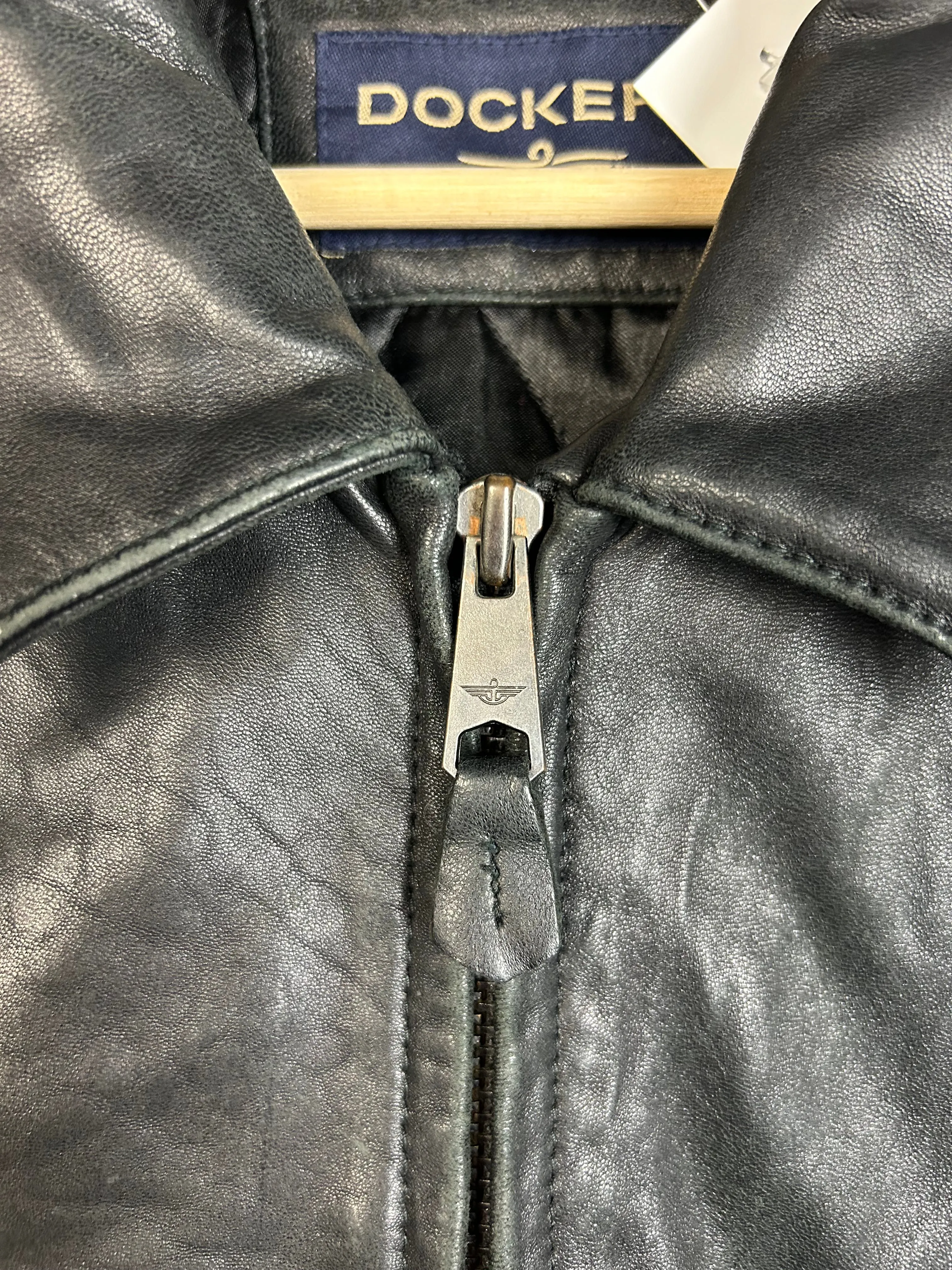 Vintage Dockers Black Leather Cropped Jacket