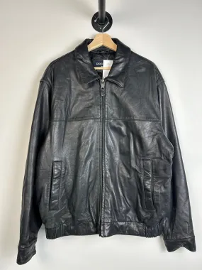 Vintage Dockers Black Leather Cropped Jacket