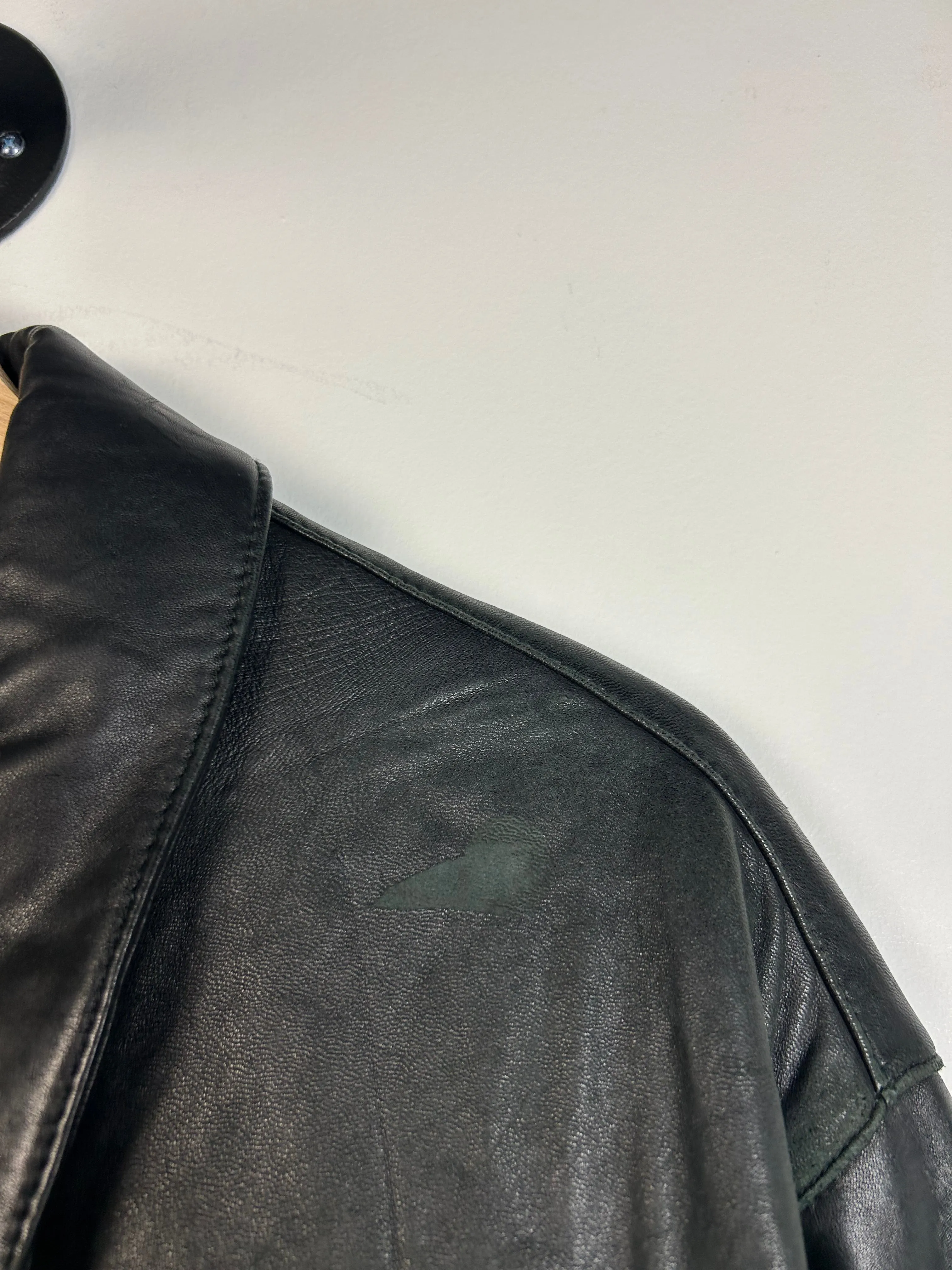 Vintage Dockers Black Leather Cropped Jacket