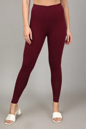 VISCOSE ANKLE LEGGINGS - FRENCH WINE