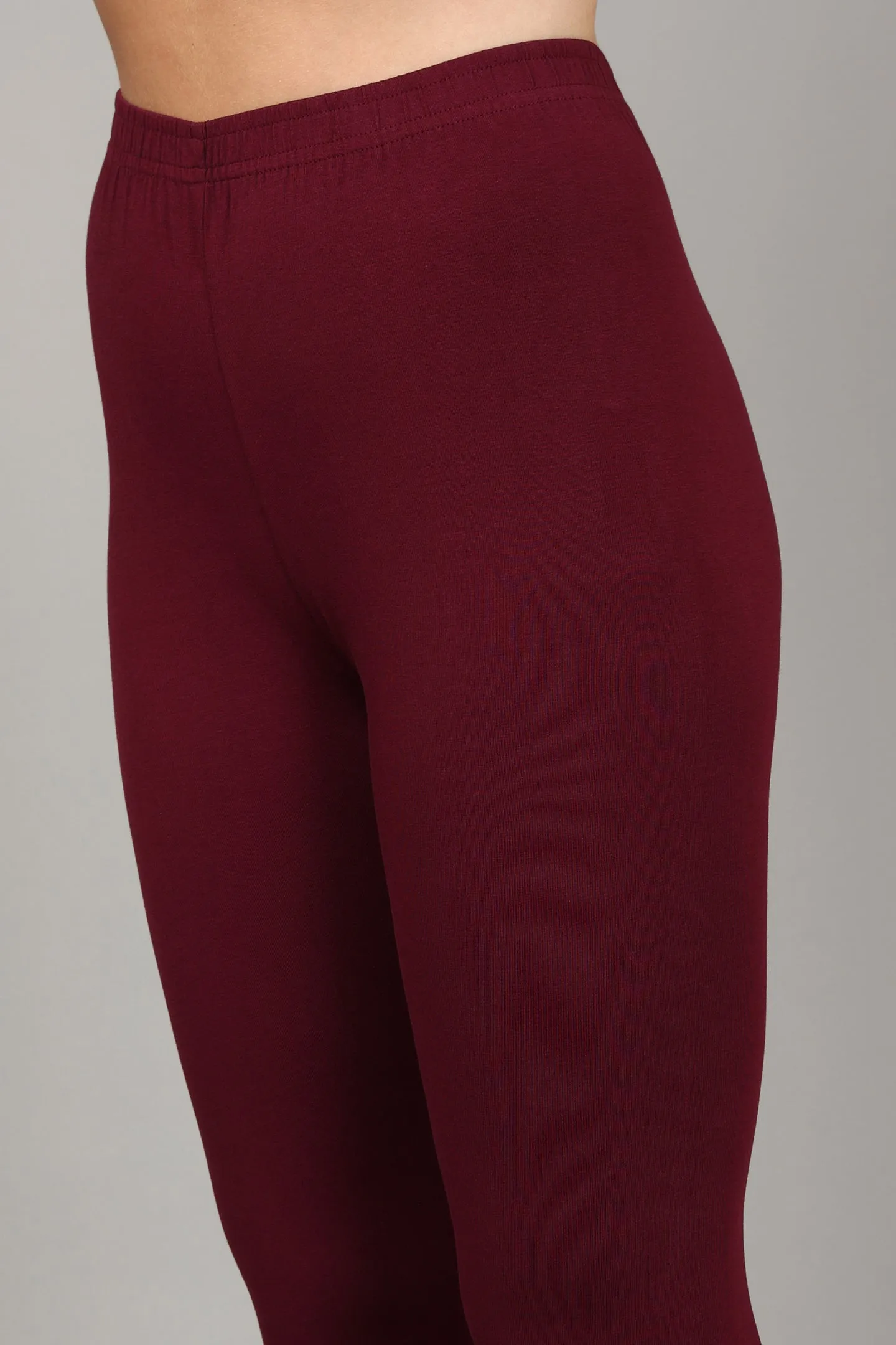 VISCOSE ANKLE LEGGINGS - FRENCH WINE