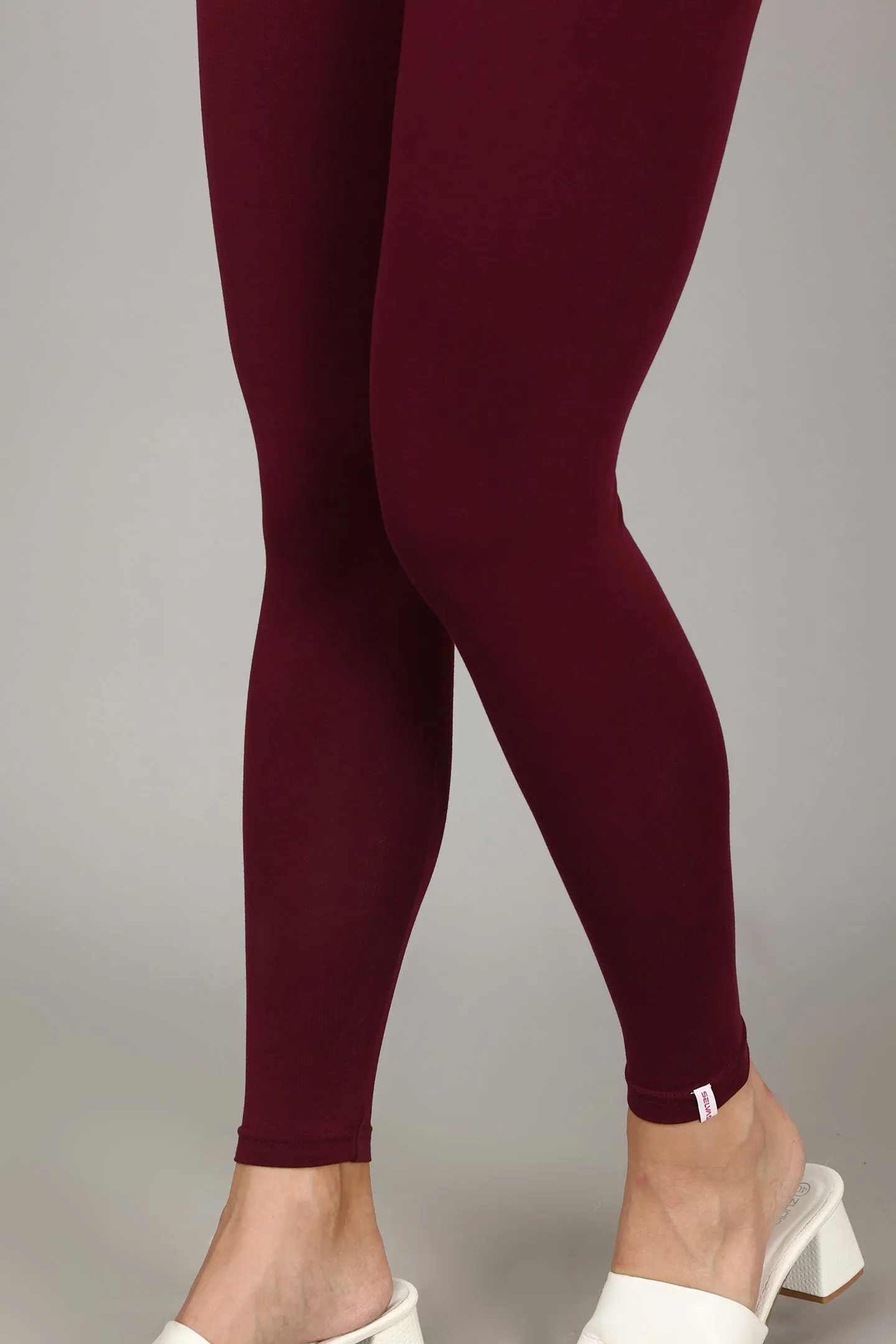 VISCOSE ANKLE LEGGINGS - FRENCH WINE