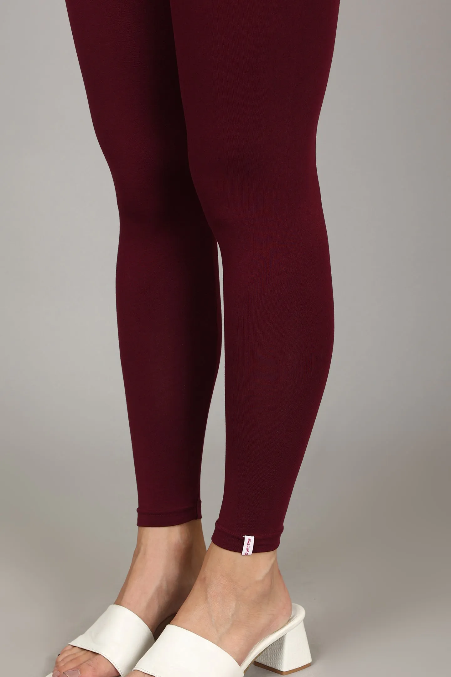 VISCOSE ANKLE LEGGINGS - FRENCH WINE
