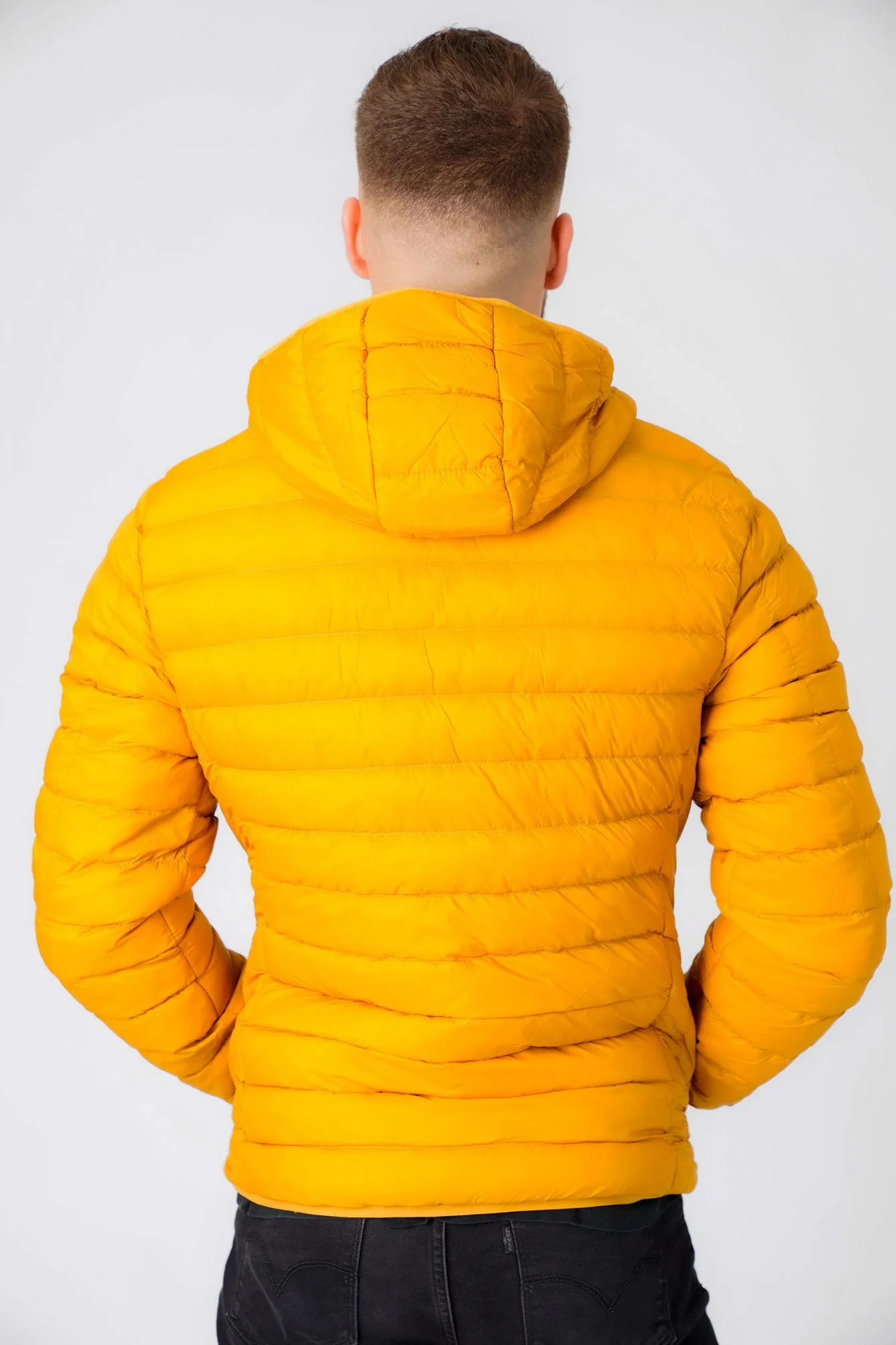 Vizzini Quilted Puffer Jacket with Hood in Buckhorn Brown - Tokyo Laundry