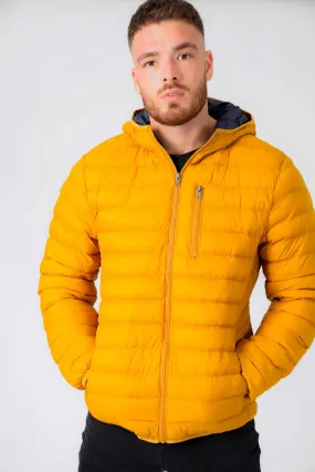 Vizzini Quilted Puffer Jacket with Hood in Buckhorn Brown - Tokyo Laundry
