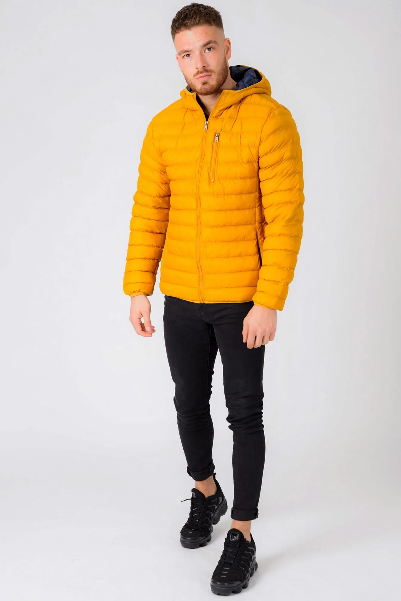 Vizzini Quilted Puffer Jacket with Hood in Buckhorn Brown - Tokyo Laundry