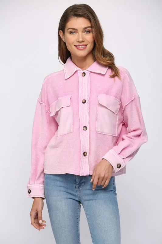 Washed Terry Cropped Jacket