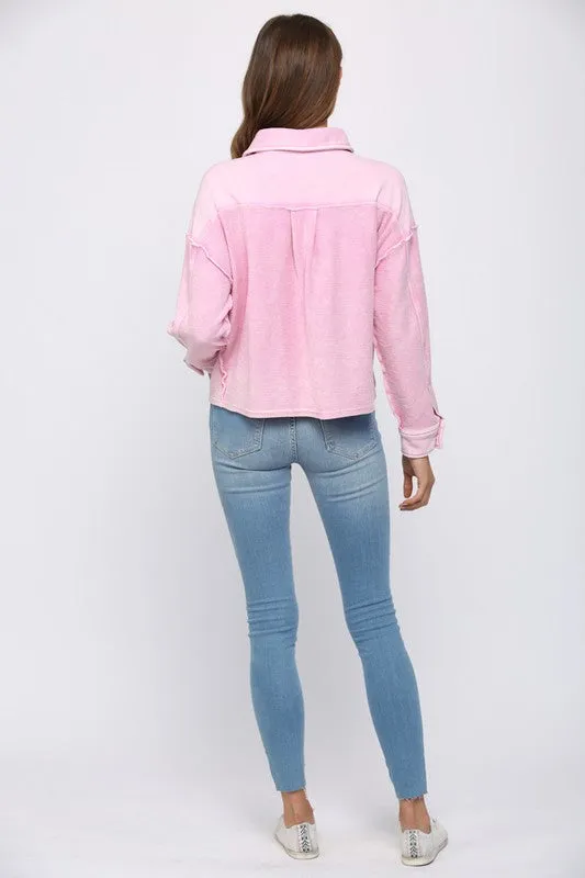 Washed Terry Cropped Jacket