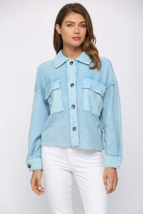 Washed Terry Cropped Jacket