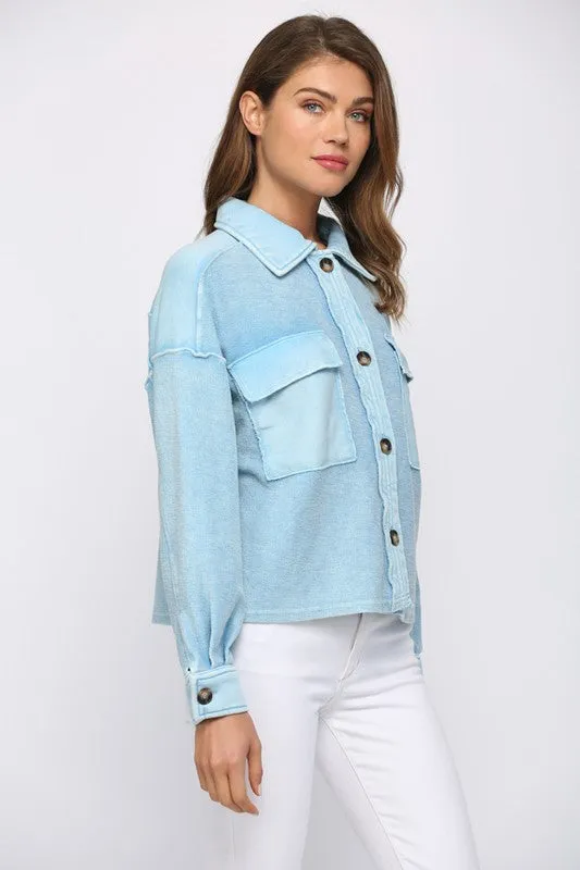 Washed Terry Cropped Jacket