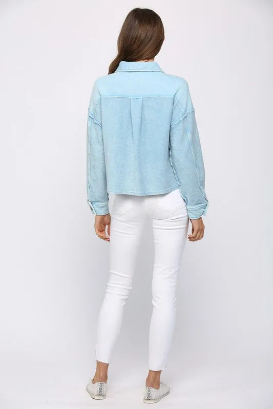 Washed Terry Cropped Jacket