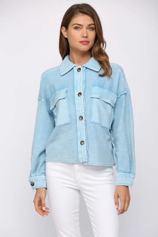 Washed Terry Cropped Jacket