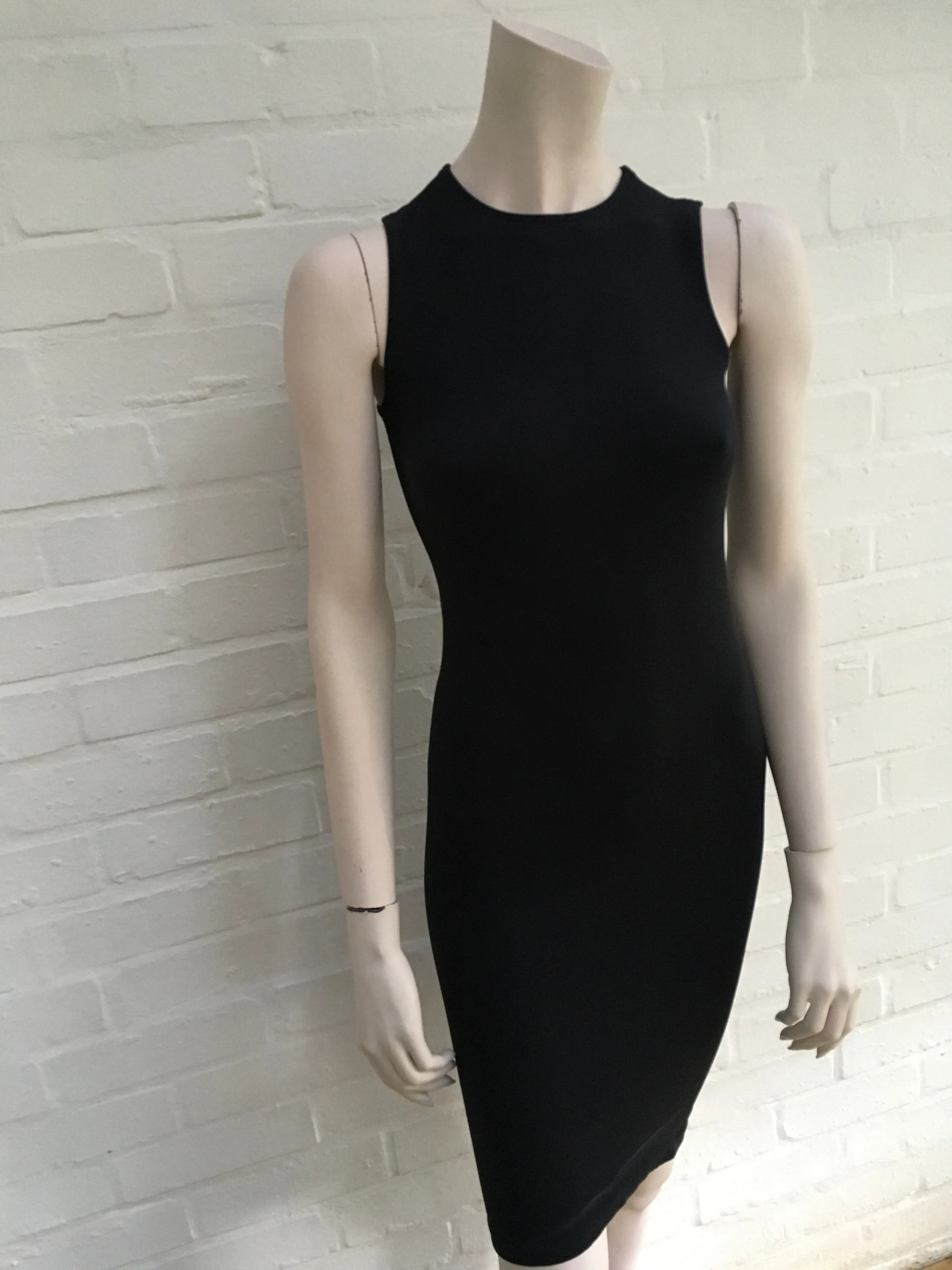 WOLDORD SEXY BILBAO BODYCON STRETCH BLACK SLEEVELESS DRESS SIZE XS Ladies