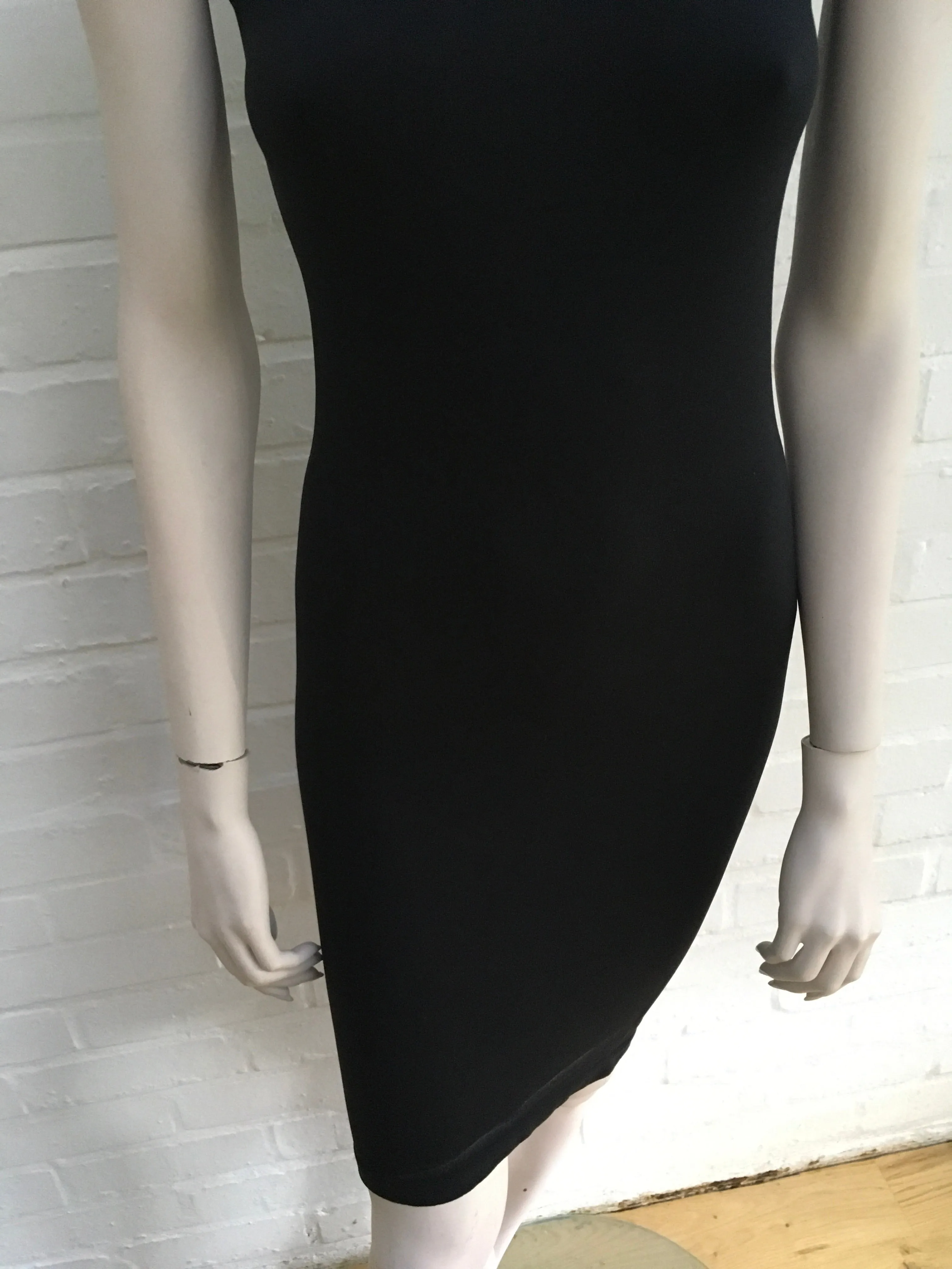WOLDORD SEXY BILBAO BODYCON STRETCH BLACK SLEEVELESS DRESS SIZE XS Ladies