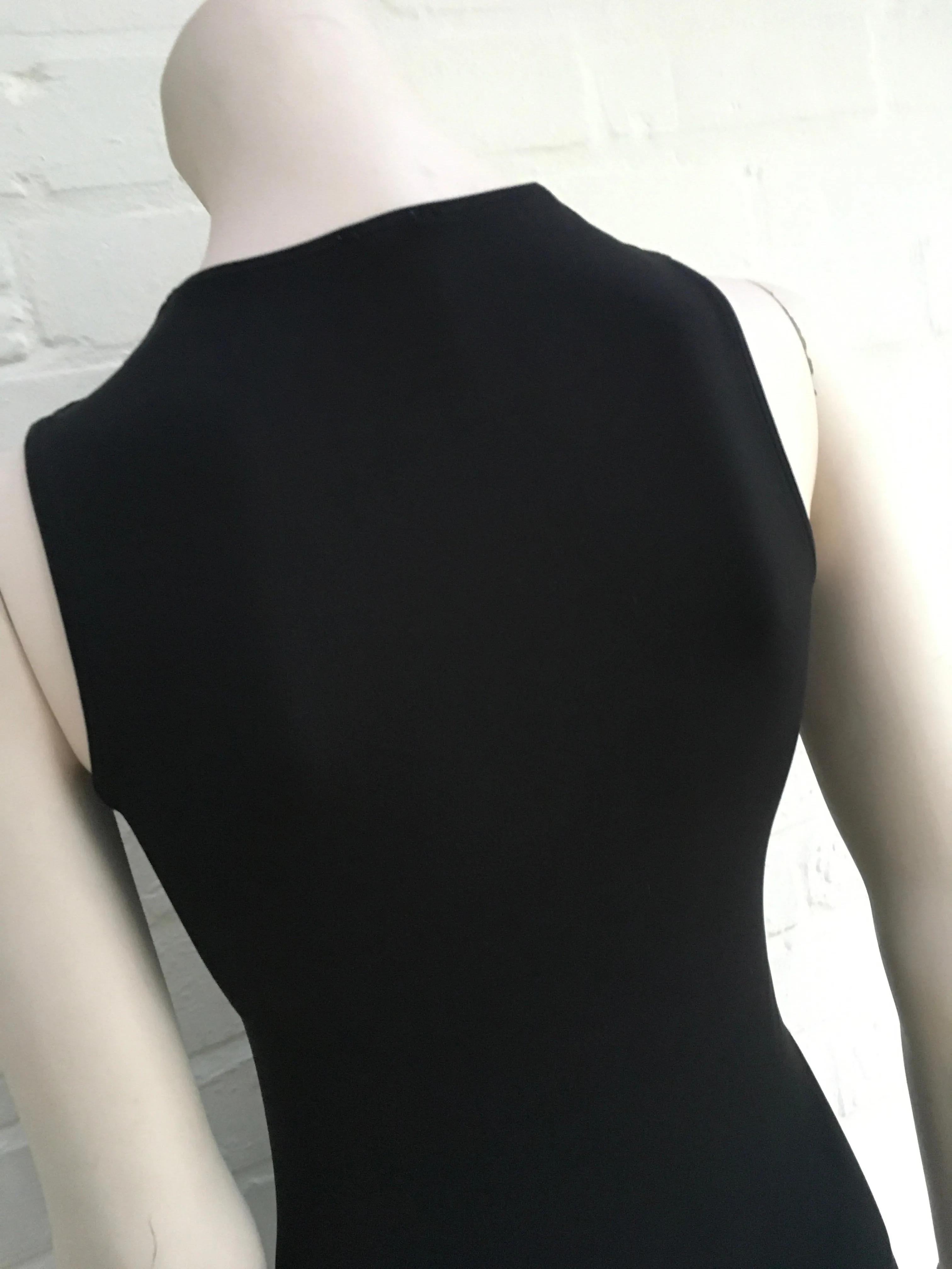 WOLDORD SEXY BILBAO BODYCON STRETCH BLACK SLEEVELESS DRESS SIZE XS Ladies