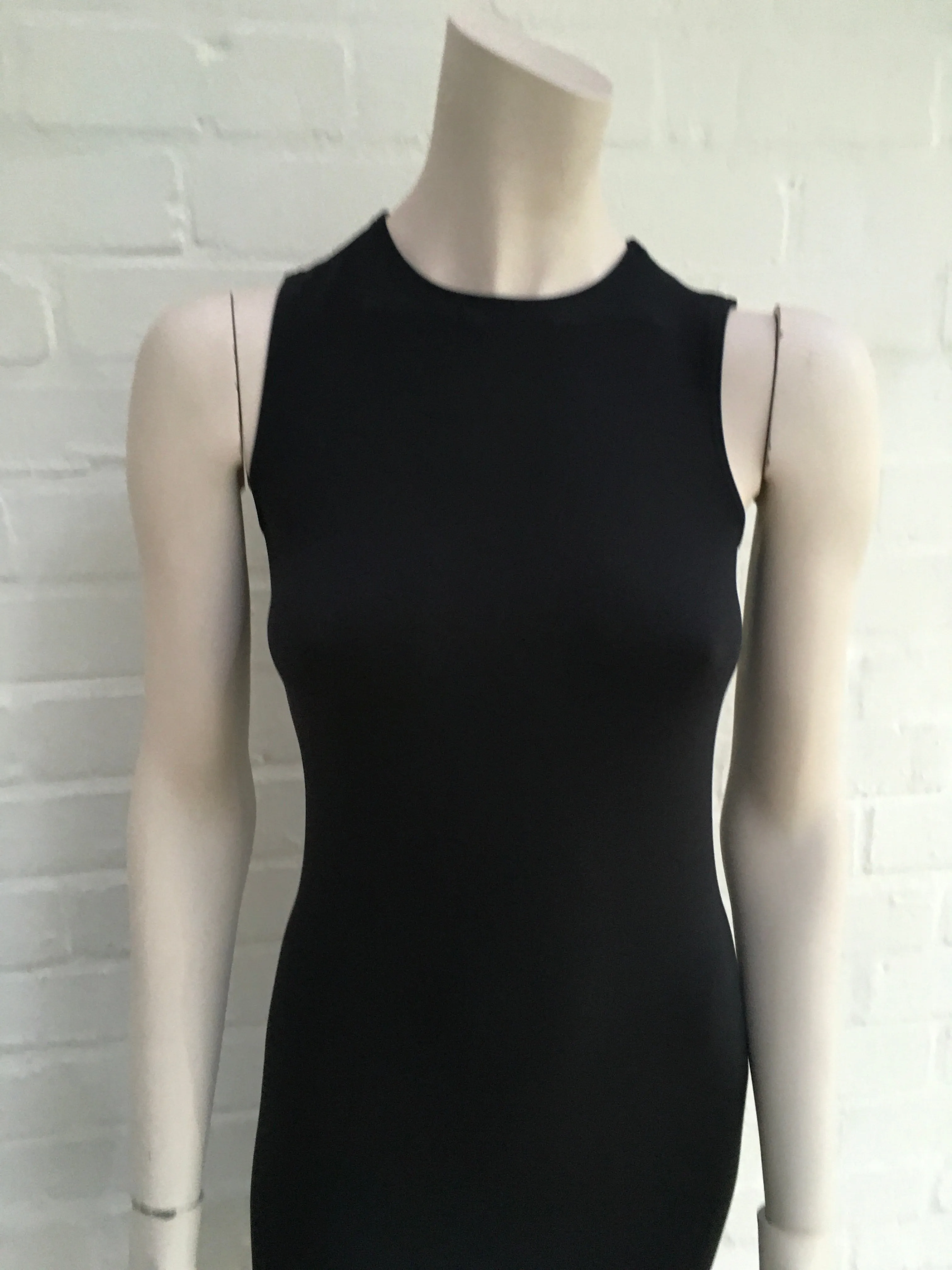 WOLDORD SEXY BILBAO BODYCON STRETCH BLACK SLEEVELESS DRESS SIZE XS Ladies