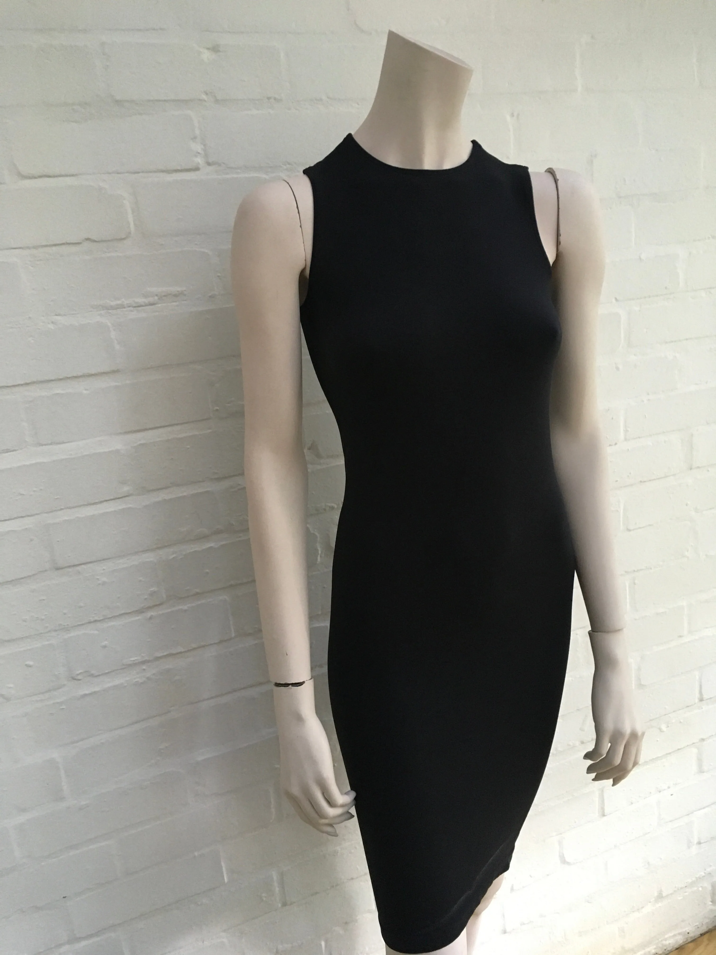 WOLDORD SEXY BILBAO BODYCON STRETCH BLACK SLEEVELESS DRESS SIZE XS Ladies