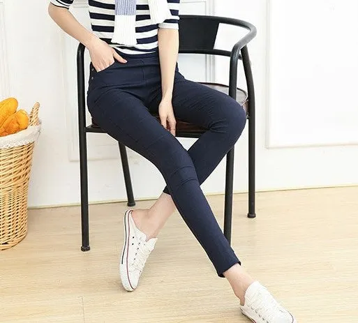 Women's Autumn/Winter Casual Skinny High-Waist Elastic Leggings
