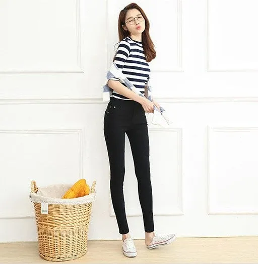 Women's Autumn/Winter Casual Skinny High-Waist Elastic Leggings