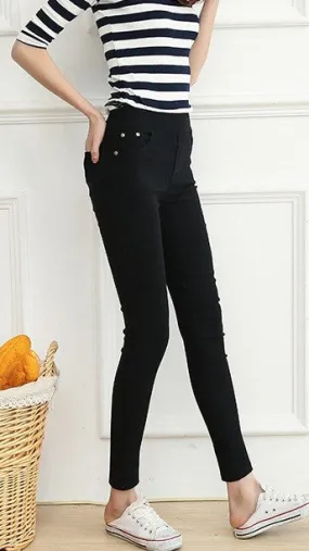 Women's Autumn/Winter Casual Skinny High-Waist Elastic Leggings