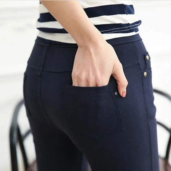 Women's Autumn/Winter Casual Skinny High-Waist Elastic Leggings