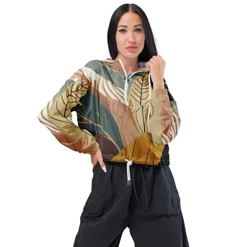 Women's Cropped Windbreaker Jacket - Boho Style