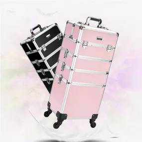 Women'S Professional Trolley Cosmetic Case Portable Makeup Rolling Luggage Nail Art Tattoo Beauty