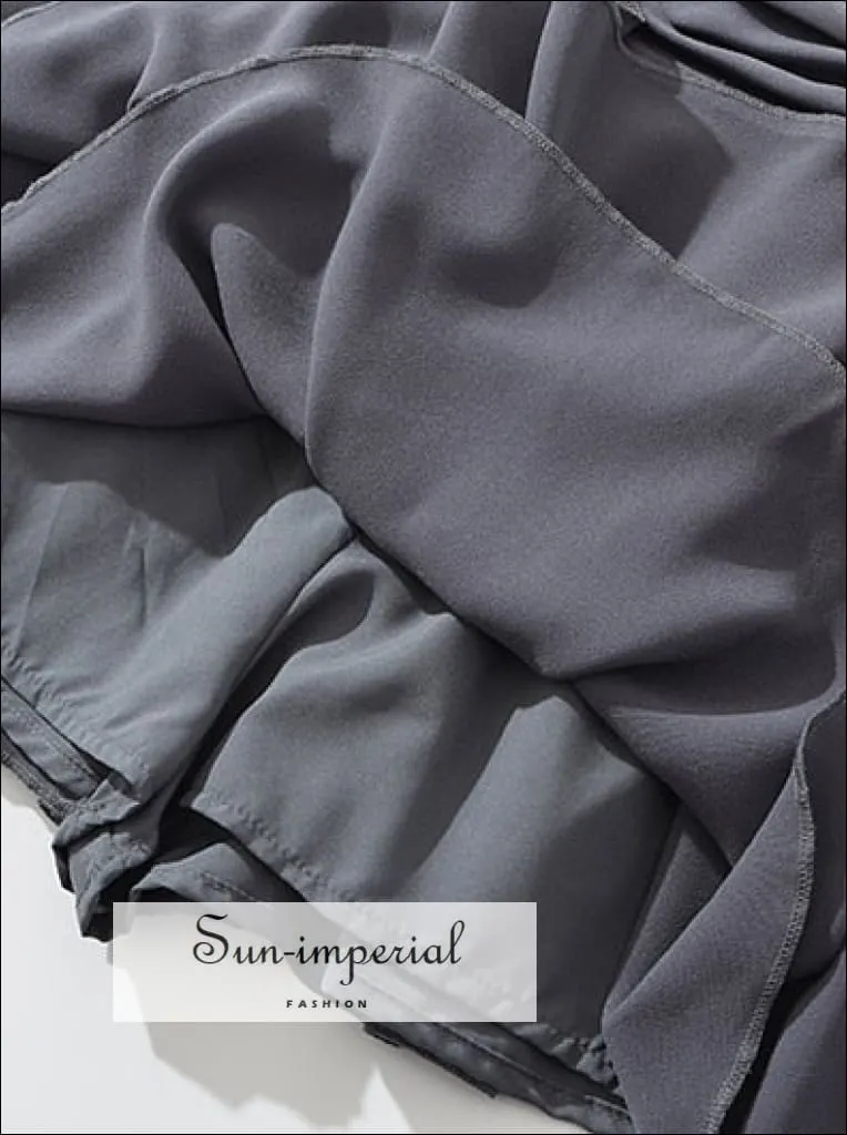 Women's Solid A-line Layered Mini Skirt With Underpants And Frill Hem Detail