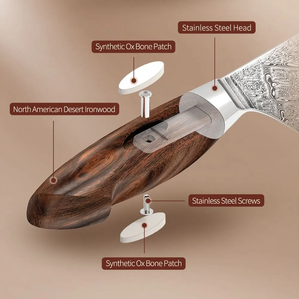 XINZUO 7 Inches 110 Layers Damascus Steel Santoku Knife-Jiang Series