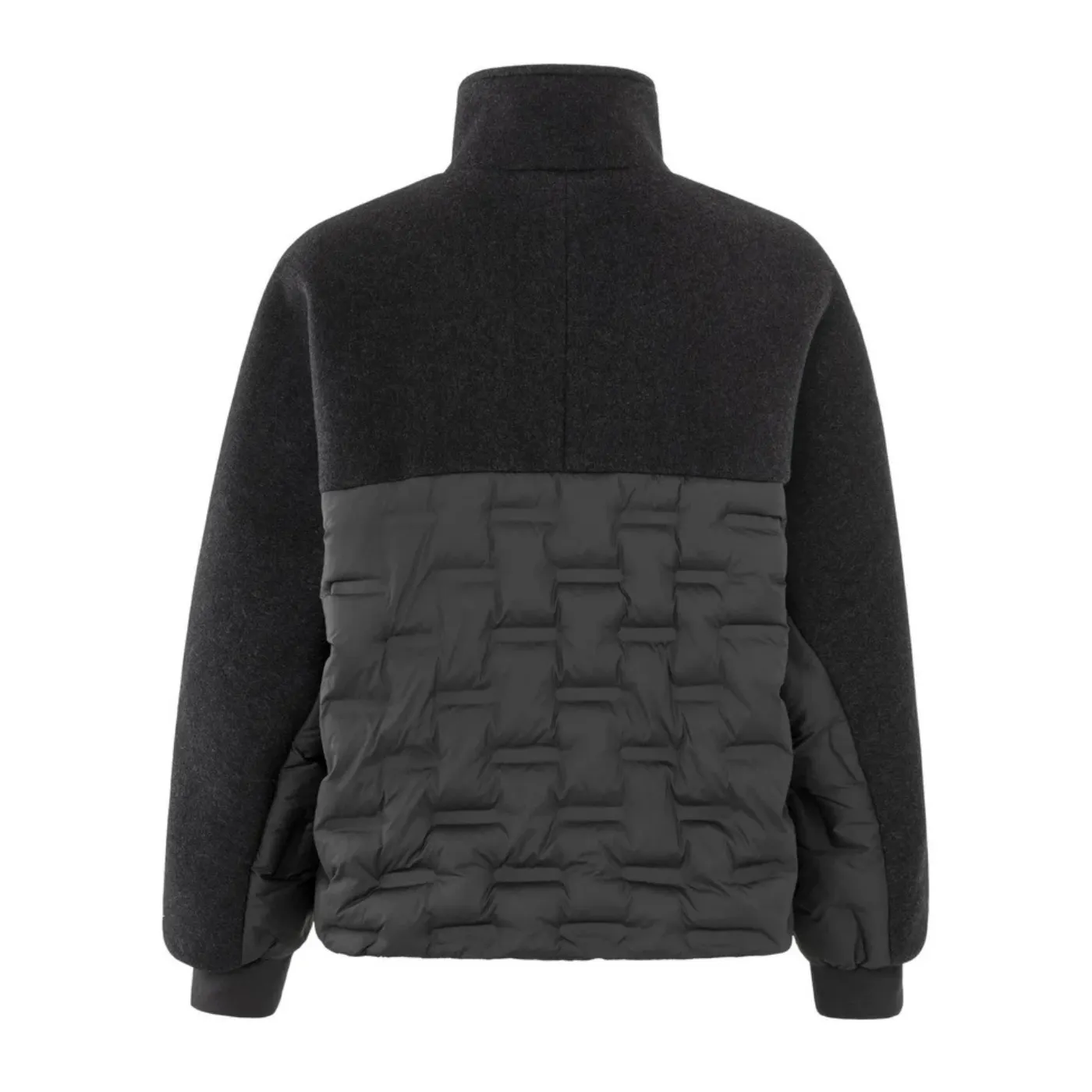YAYA Anthracite Oversize Cropped Wool Mix Jacket