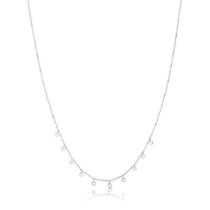 Yellow Gold Necklace with 10 Diamond Bezels