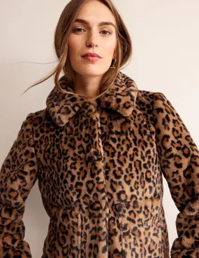 York Faux-Fur Coat-Leopard